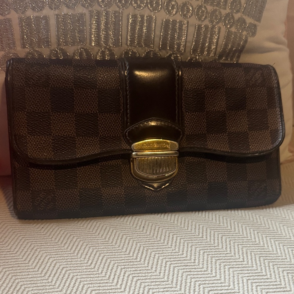 Louis Vuitton Dark Brown Checkered Wristlet